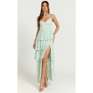 SHOWPO Janezkie Light Green Formal Tiered Gown Size US 2 NEW NWT